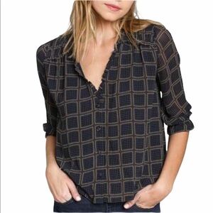 D.RA Los Angeles Empire V Neck Geometric Top